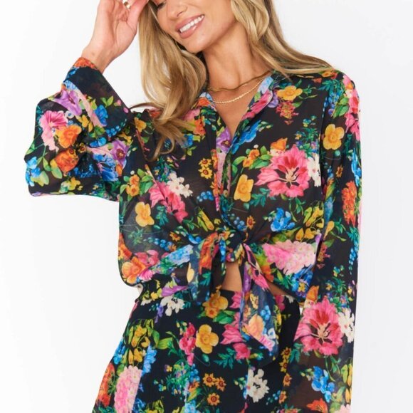 Show Me Your Mumu Smith Button Down in Midnight Botanical Floral - Picture 3 of 6